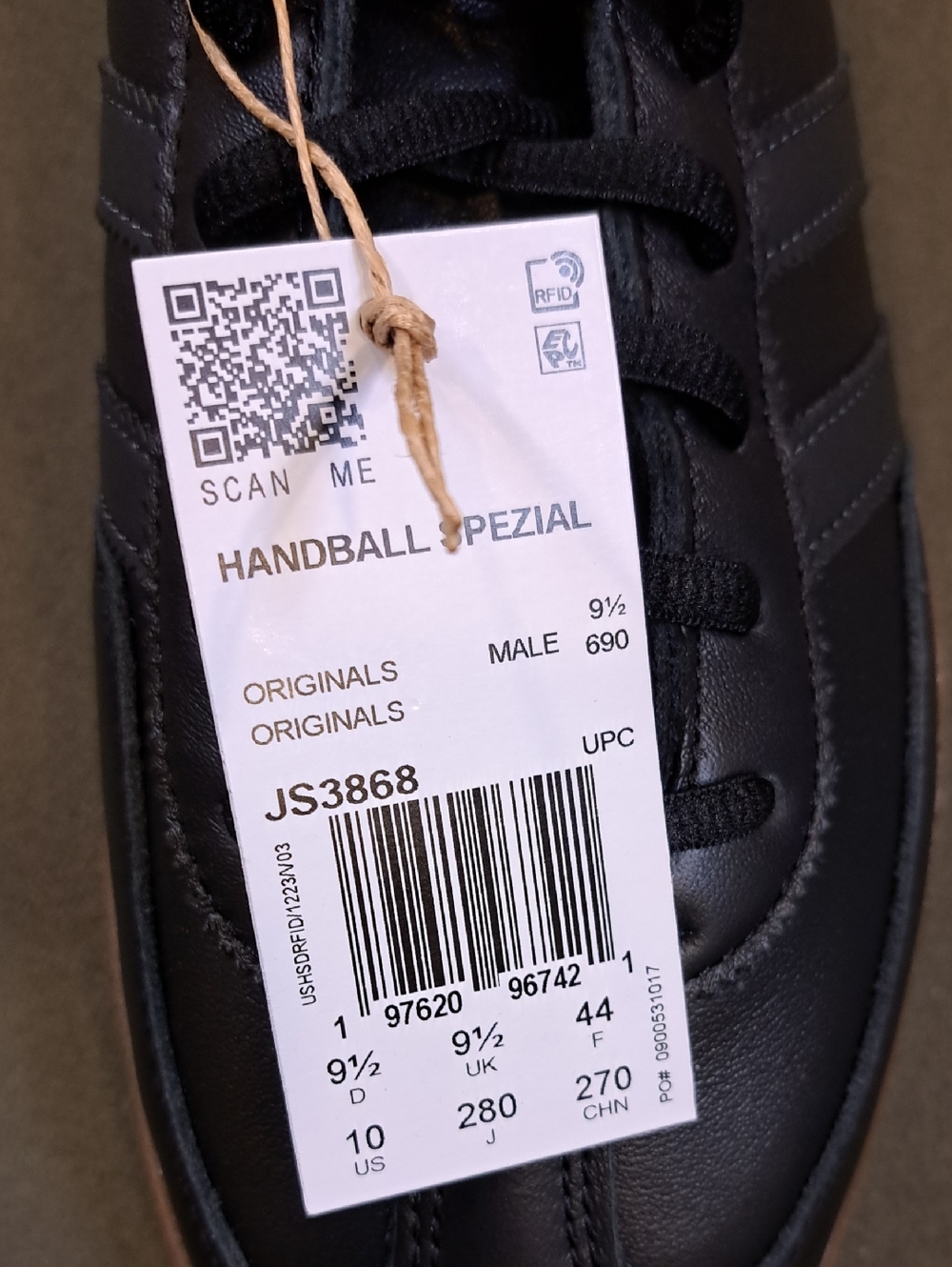 Adidas Handball Spezial - Color: Black/Carbon/Gold - Size: Men 10 - Picture 10 of 10
